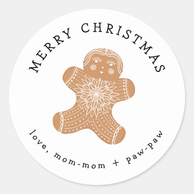 Lebkuchengeschenksticker Runder Aufkleber (Vorderseite)