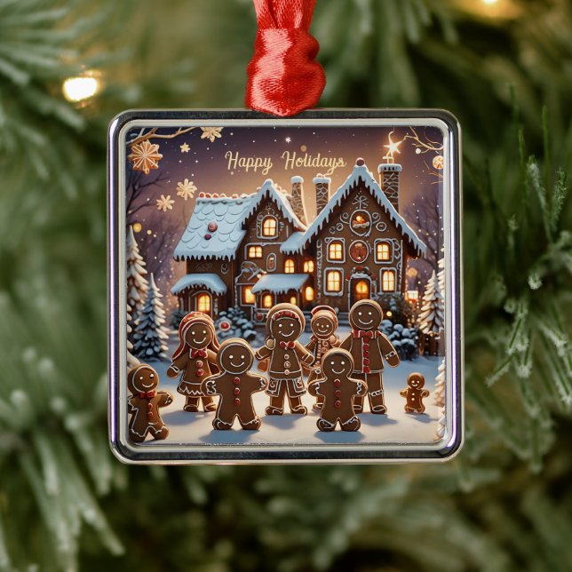 Lebkuchengewächse und niedliche Lebkuchengewächse Ornament Aus Metall (Baum)