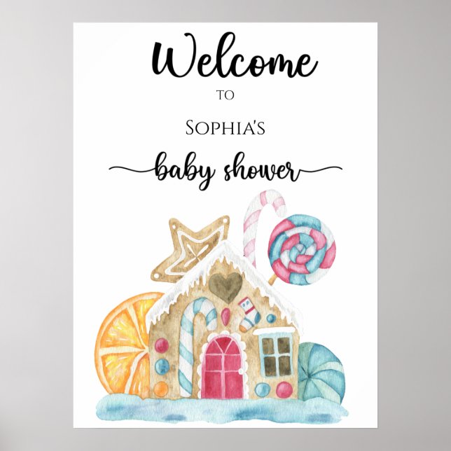 Lebkuchenhaus Baby-Duschschaumbrett Poster (Vorne)