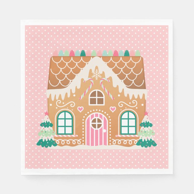 Lebkuchenhaus | Christmas Cookie Exchange Serviette (Vorderseite)