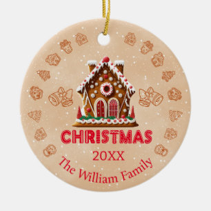 Lebkuchenhaus Familienname 1 Foto Keramik Ornament