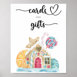 Lebkuchenhaus - Karten und Geschenke Babydusche Poster