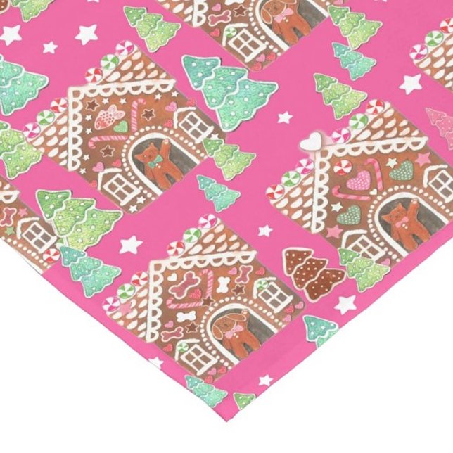 Lebkuchenhaus mit Lebkuchen Kurzer Tischläufer (Von Creator hochgeladen)