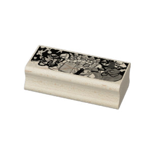 Lebkuchenhaus und Tasse Holzkastenschild Gummistempel