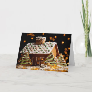 Lebkuchenhaus Weihnachtskarte Feiertagskarte