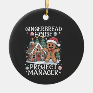 Lebkuchenhäuschen-Projektmanager Lustiges Weihnach Keramik Ornament