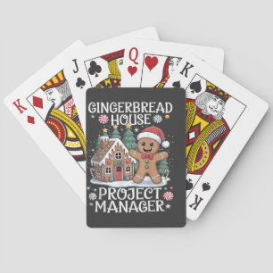 Lebkuchenhäuschen-Projektmanager Lustiges Weihnach Spielkarten