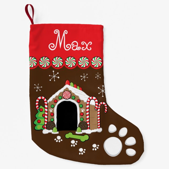 Lebkuchenhundehaus Kleiner Weihnachtsstrumpf (Vorderseite)