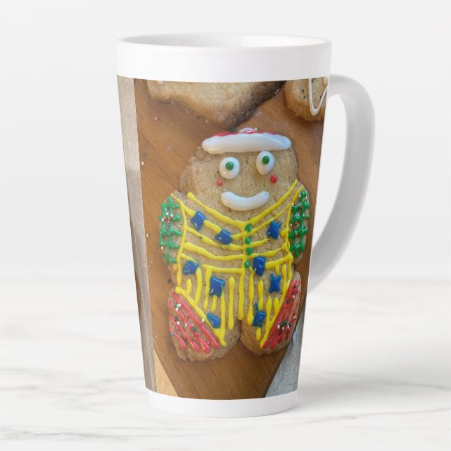 Lebkuchenjunge und Mädchenkekse Weihnachtsfeierlic Milchtasse (Rechte Ecke)