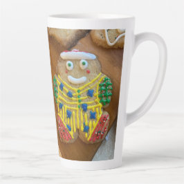 Lebkuchenjunge und Mädchenkekse Weihnachtsfeierlic Milchtasse