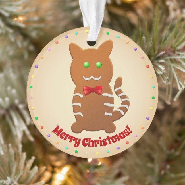 Lebkuchenkatze und ein Lebkuchenherz Ornament (Baum)