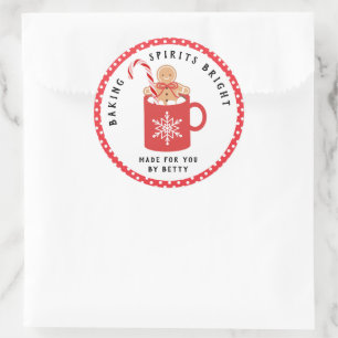 Lebkuchenkoch Backbriefe hell Runder Aufkleber