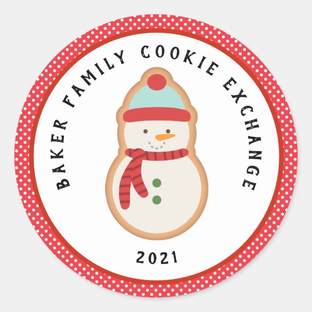 Lebkuchenkoch | Christmas Cookie Exchange Runder Aufkleber (Vorderseite)