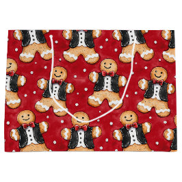 Lebkuchenkoch in Tuxedos Weihnachten Große Geschenktüte