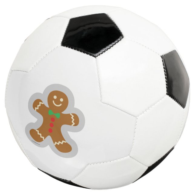 Lebkuchenmann, der den Engel im Schnee bildet Fußball (Dreiviertel)