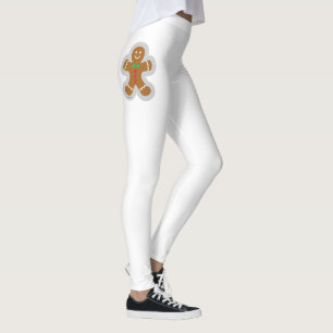 Lebkuchenmann, der den Engel im Schnee bildet Leggings