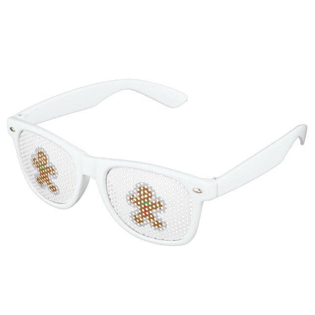 Lebkuchenmann, der den Engel im Schnee bildet Partybrille (Schrägansicht)