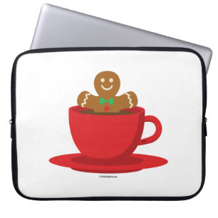 Lebkuchenmann Entspannung in roter Tasse heißer Sc Laptopschutzhülle