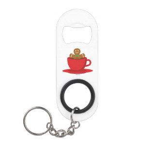 Lebkuchenmann in heißer Schokolade-Rot-Cup Mini Flaschenöffner