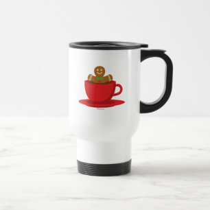 Lebkuchenmann in heißer Schokolade-Rot-Cup Reisebecher