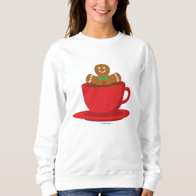 Lebkuchenmann in heißer Schokolade-Rot-Cup Sweatshirt (Vorderseite)