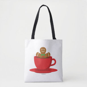 Lebkuchenmann in heißer Schokolade-Rot-Cup Tasche
