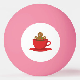 Lebkuchenmann in heißer Schokolade-Rot-Cup Tischtennisball