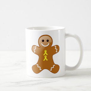 Lebkuchenmann mit gelben Bänder Kaffeetasse