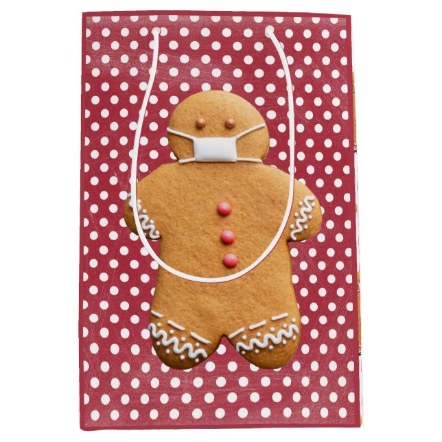 Lebkuchenmann mit Maske | Cookie Mittlere Geschenktüte (Vorderseite)