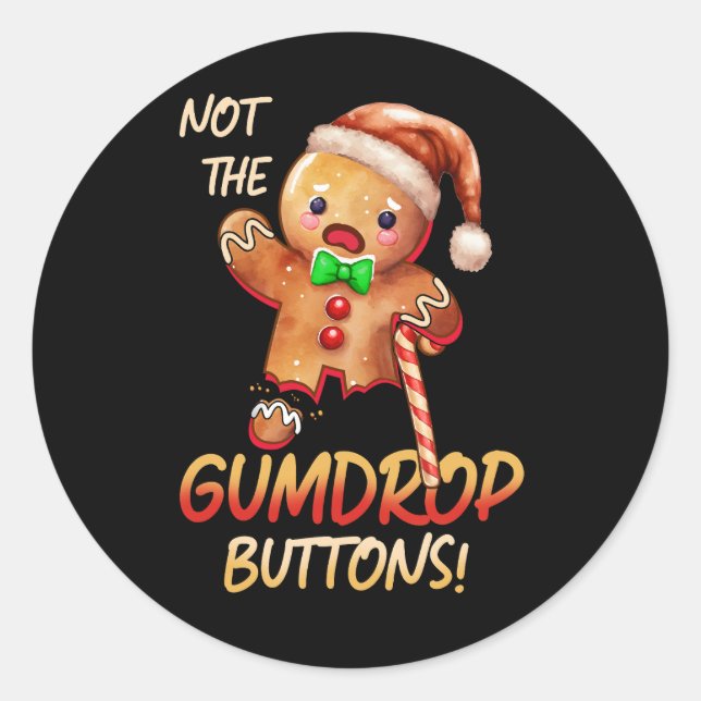 Lebkuchenmann, nicht die Gummiknöpfe Weihnachten Runder Aufkleber (Vorderseite)