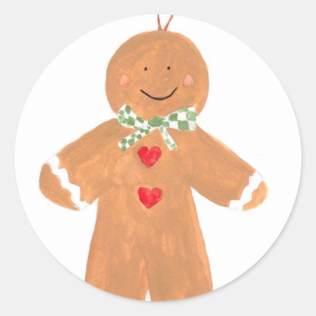 Lebkuchenmann Niedliche Weihnachtskochtekse Runder Aufkleber (Vorderseite)