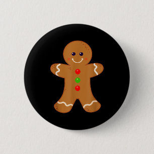 Lebkuchenmann-Shirt Weihnachtsplätzchen-Backen Hol Button