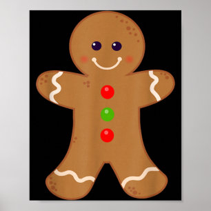 Lebkuchenmann-Shirt Weihnachtsplätzchen Backen Poster