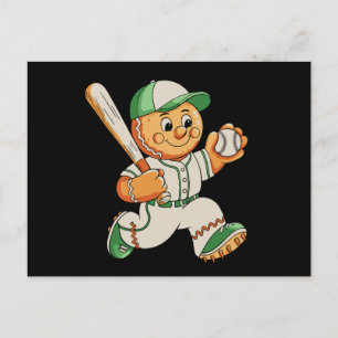 Lebkuchenmann spielt Baseball Weihnachten Xmas
