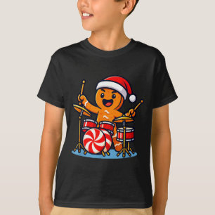 Lebkuchenmann spielt Schlagzeug T-Shirt