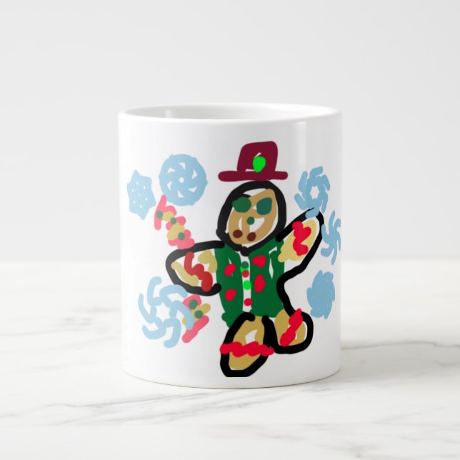 Lebkuchenmann-Tanz Jumbo-Tasse (Vorderseite)