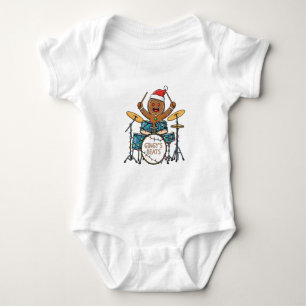 Lebkuchenmann-Trommler Lustiger Weihnachtsrock Xma Baby Strampler
