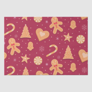 Lebkuchenmann und Weihnachtsplätzchen-Muster Seidenpapier