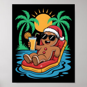 Lebkuchenmann Weihnachten im Juli Sommerpool Stran Poster