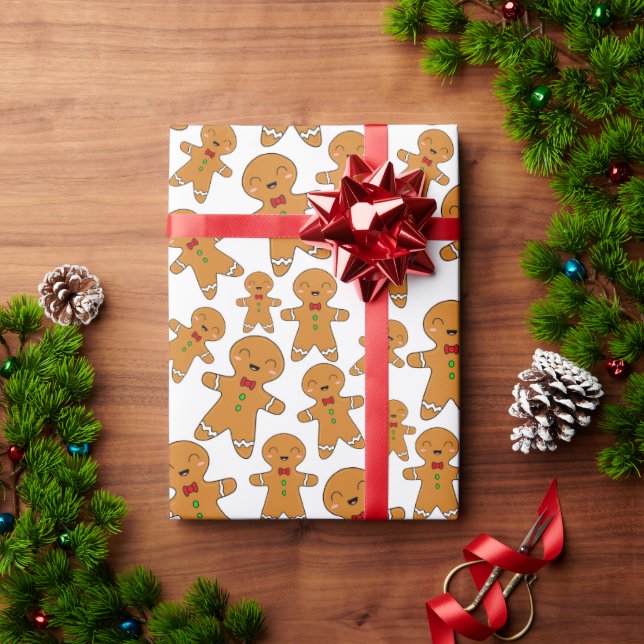 Lebkuchenmänner Geschenkpapier (Feiertagsgeschenk)
