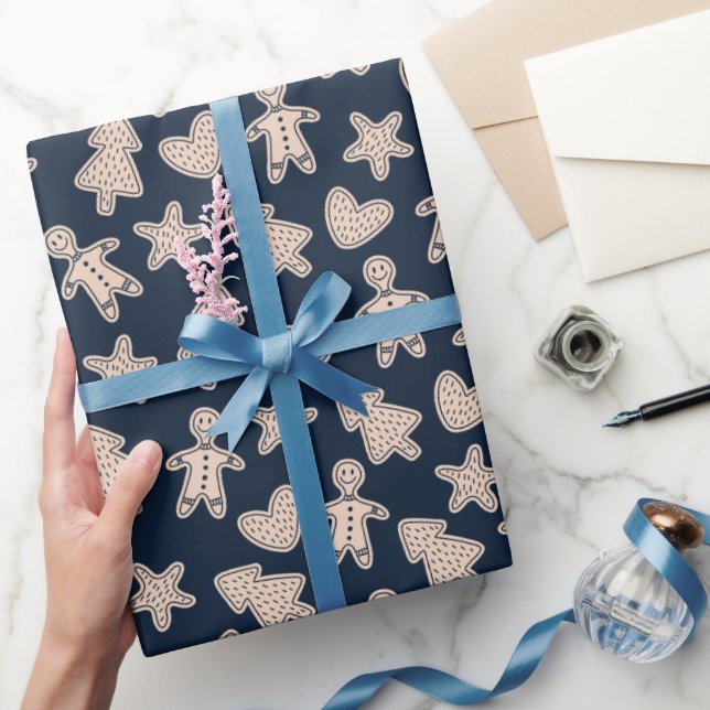 Lebkuchenmänner und -kekse Weihnachten Geschenkpapier (Schenken)