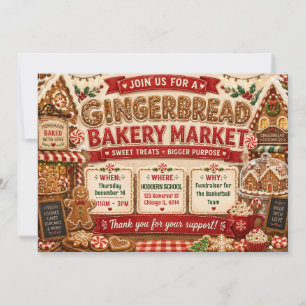 Lebkuchenmarkt Festiver Weihnachtsbäckerverkauf Einladung