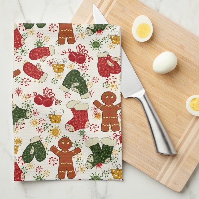 Lebkuchenmuster Küchentuch (Viertel Falte)