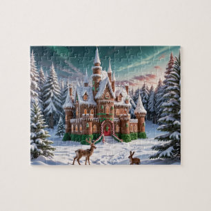 Lebkuchenschloss aus dem Weihnachtswald