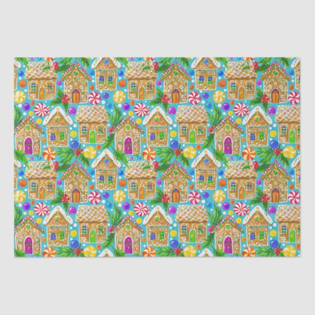 Lebkuchenwein Weihnachtsmuster Seidenpapier (Vorderseite)