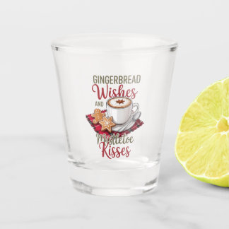 Lebkuchenwünsche und Mistelzweigküsse - Feiertage Schnapsglas
