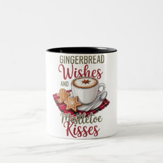 Lebkuchenwünsche und Mistelzweigküsse Weihnachten Zweifarbige Tasse