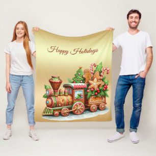 Lebkuchenzug Holiday Fleece Blanket