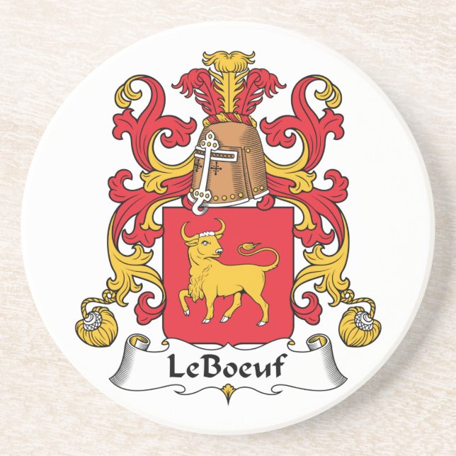 LeBoeuf Familienwappen Getränkeuntersetzer (Vorne)