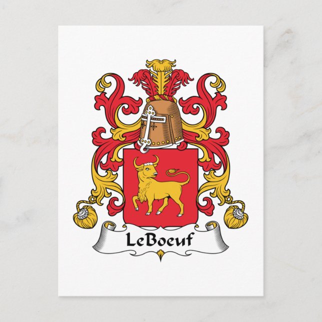 LeBoeuf-Familienwappen Postkarte (Vorderseite)